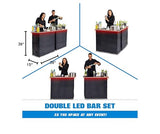 GoPong Double LED Bar Table Set with Carrying Case - Mobile Bartender Station for Events GoPong