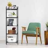 KANEODOT 5-Tier Storage Shelf Wire Bathroom Organizers, Heavy Duty Shelving Unit for Pantry Kitchen Bathroom Laundry Room Garage, Organization Home Corner Rack, Black KANEODOT
