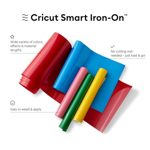 Cricut Smart Iron On, Black - 3ft Roll (13'x36') Heat Transfer Vinyl for Maker & Explore Machines- Matless Cutting for Long cuts up to 12ft Cricut