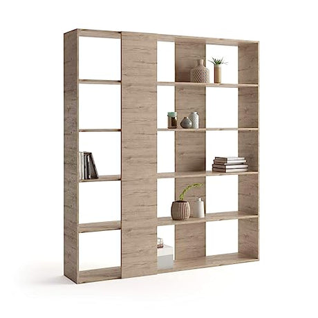 Rachele Modern Oak Bookcase - Versatile Double-Sided Storage Solution for Home and Office Mobili Fiver