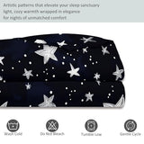 Double-Sided Printed Bedding with Minimalist Stars Cute - Ultra-Soft Microfiber Duvet Cover Set Single Durable Zipper Closure, Comfortable Quilt Cover for Bedroom Décor Dark Generic