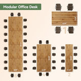 TRIBEWOOD 5.25 FT Solid Wood Conference Table for 4-6 People, Rectangle Meeting Seminar Table with Large Tabletop, Reinforced X-Shaped Legs and Crossbeams for Office Conference Room, Natural Wood TRIBEWOOD