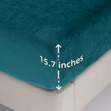 SDY Fleece Twin Fitted Sheet with Deep Pocket 15.7”，Microfiber Bottom Sheet Fit Mattress Up to 14”-16”,Green Fitted Sheet only Set 75”*39”，Wrinkle Free, Breathable Solid Sheet SDY