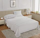 LANE LINEN 100% Cotton Sheets – 450 Thread Count Naturally Cooling Twin Sheets Set, Soft & Comfy Sateen Weave, Deep Pocket Fits 15” Mattress, Fade-Resistant Hotel Bedding, White LANE LINEN
