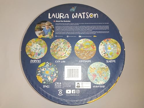 boppi Space Round Jigsaw Puzzle with 100% Recycled Card Solar System Astronauts 150 Pieces for Children 5 6 7 8 Years 58cm Diameter boppi