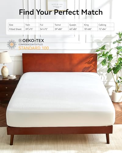 Kmall King Size Cooling Waterproof Mattress Protector Pad Cover, Breathable Fitted Sheet Style Deep Pocket-Noiseless,Vinyl,PVC Free,Waterproof Bed Matress Cover Washable for Home, Bedroom, Hotel Kmall