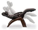 Perfect Chair Human Touch PC-420 Classic Manual Plus Zero Gravity Recliner, Black Vegan SoftHyde Vinyl, Extended Armrests, Solid Wood Stain Base (Walnut Wood Stain Base)