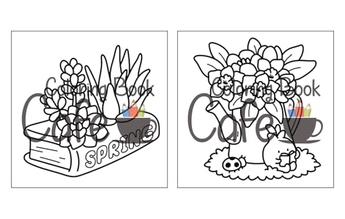 Cozy Spring: Cute Coloring Book for Adults & Teens with Easy and Bold Spring Inspired Designs (Bold and Easy Coloring Books) WoodArtSupply