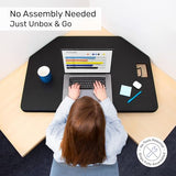 X-Elite Pro 40" Corner Standing Desk Converter with Pneumatic Lift | Adjustable Sit to Stand Riser, L-Shaped Desks & Cubicles | Fully Assembled Computer Workstation (Matte Black) Stand Steady