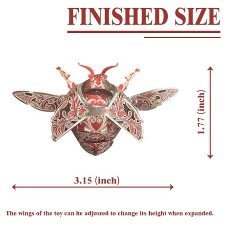 NovnZodiex 3D Metal Puzzles for Adults,Cute Red Ladybug 3D Model Building Puzzle Kits,Insect Animal Themed Design,Brain Teaser DIY Puzzle Crafts Kits Creative Ornament,Need Assembly (Ladybug) NovnZodiex