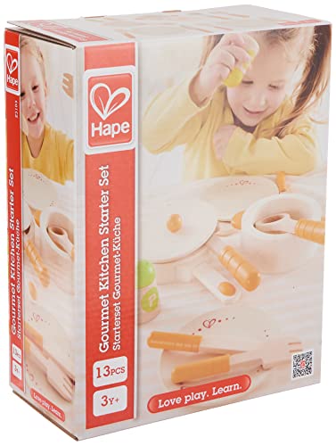 Hape Gourmet Play Kitchen Starter Accessories Wooden Play Set , White - WoodArtSupply