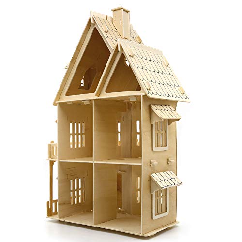 3D House Jigsaw Puzzle Model Kit - CUTEROOM Fantasy Villa Dollhouse DIY Building Set for Adults, Creative Home Decor Gift
