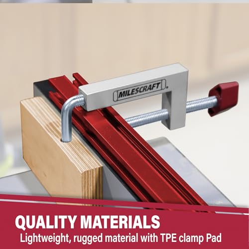 Milescraft 4009 Fence Clamps - 2 pack Universal Clamps with 3/8" Rod for Table Saws, Mitre Saws, Router Tables and Clamping Squares Milescraft