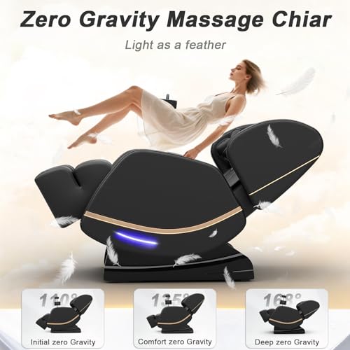 Megashock SL Track 2026 Massage Chair Full Body, Zero Gravity Massage Chair with Back Heat, 12 Fixed Rollers, Foot Massage, Airbag Massage and Bluetooth Speaker for Home and Office Megashock