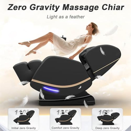 Megashock SL Track 2026 Massage Chair Full Body, Zero Gravity Massage Chair with Back Heat, 12 Fixed Rollers, Foot Massage, Airbag Massage and Bluetooth Speaker for Home and Office Megashock