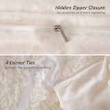 EMME Plush Shaggy White Duvet Cover Set Queen Size 3 Pieces Luxury Fuzzy Comforter Cover Set, Soft Faux Fur Fluffy Winter Bedding Set (White, Queen) EMME