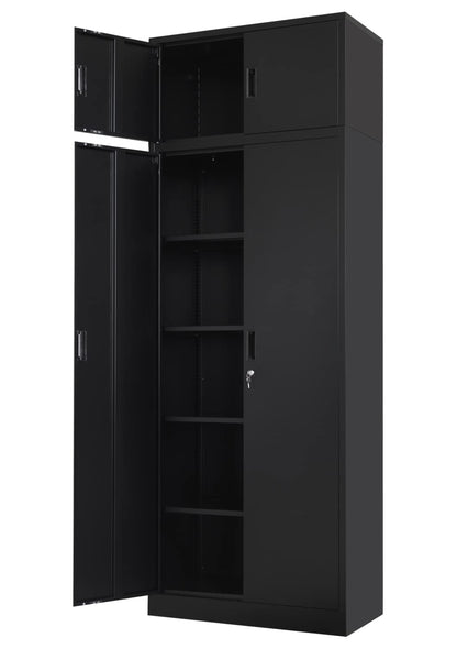 BESFUR Metal Storage Cabinet, 87-inch Tall Large Steel Storage Cabinet with Adjustable Shelves & Locking Doors, Office Cabinet for Home Office, Garage and Utility Room-Black