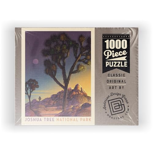 MyPuzzle Joshua Tree National Park: Into The Evening, Vintage Poster - Premium 1000 Piece Jigsaw Puzzle for Adults MyPuzzle.com
