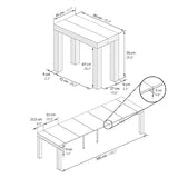 Mobili Fiver, First, Extendable Console Table, Oak, for 4-14 People, Space-Saving Dining Table, Italian Furniture Mobili Fiver