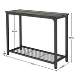 Ecoprsio Console Table Sofa Table with Mesh Shelves, 2 Tier Entryway Table Foyer Table for Entryway, Front Hall, Hallway, Sofa, Couch, Living Room, Coffee Bar, Kitchen, Grey, 32 Inch Ecoprsio