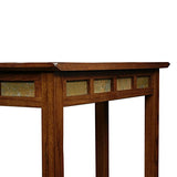 Leick Home 10059 Rustic Slate Tile Hall Console Sofa Table with Shelf, Rustic Oak Leick Home