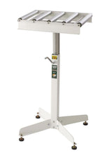 Adjustable Roller Table Stand HTC HRT-10 Super Duty Conveyor Feed Stand With 5 Ball Bearing Rollers , White HTC
