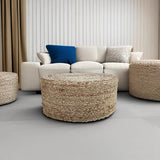 Scandilivin Homes Pouf Ottoman - 100% Natural Jute Braided- Footrest Pouf Hand Knitted - Traditional Cord Boho Pouffe - for The Living Room, Bedroom, Nursery, Patio, Lounge (20" x 20" x 10") S & L Homes