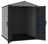Duramax YardMate 5' x 8' Plus Plastic Garden Shed with Plastic Floor - Anthracite & Adobe - 15 Years Warranty DURAMAX