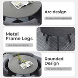 Office Reception Table Set for 4, Versatile Small Coffee Dining Table and Chair Set, Round/Square Furniture for Conference Room, 31.5 (Gray + Gray, Round, Cotton Linen, 31.5"L*31.5"W*29.13"H) Nuipesn