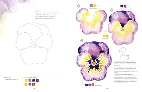 Watercolor the Easy Way Flowers: Step-by-Step Tutorials for 50 Flowers, Wreaths, and Bouquets (Watercolor the Easy Way, 2) Better Day Books