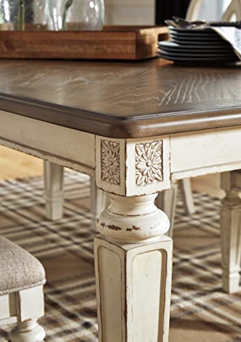 Signature Design by Ashley Realyn French Country Dining Extension Table, Seats up to 8, Chipped White Signature Design by Ashley