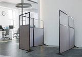 Versare Workstation Partition | Portable Wall Divider | Modern Office Cubicle | Free Standing Privacy Screen | Flexible Work Space | 66" x 70" Charcoal Gray Fabric Panels VERSARE