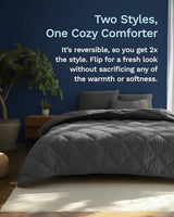 ViscoSoft Microfiber All Seasons Down Alternative Quilted Comforter - Cooling Breathable Premium Soft Reversible Microfiber Duvet Blanket, Black/Gray, Twin/Twin XL ViscoSoft