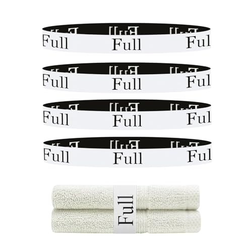 Meatykui 4 Pieces Bed Sheet Organizer and Storage Size Label Bands, Elastic Linen Labels for Bed Sheet Sets, Elastic Bedding Bands for Organizing The Linen Closet(Full 4Pcs) Meatykui