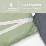 MUXHOMO Green Queen Comforter Set, All Season Ultra Soft Down Alternative Bedding - 3 Piece Lightweight Bed Set Includes 1 Comforter (90"x90") and 2 Pillow Shams (20"x26")