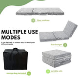 MeMoreCool Glow Star Kids Foldable Floor Mattress Mat with Carry Bag, 3-in-1 Tri-Fold Futon, Soft Plush Glow Cover, Portable for Travel, Grey 63x26 Inch MeMoreCool