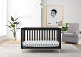 Delta Children Austin Acrylic 4-in-1 Convertible Baby Crib - Greenguard Gold Certified, Midnight Grey/Natural Delta Children