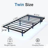 HAVONIZD Floating Bed Frame Twin with LED Lights and Charging Station - 10 inch Platform Bed Frame No Box Spring Needed, Easy Assembly HAVONIZD