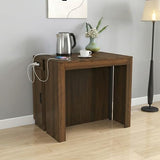 Transform Table Extendable Dining Room Table 23.62"-118.11" w/Charging Station, Folding Dining Table Hidden Storage, Space-Saving Console for Small Apartments, Seats 2-12 (Walnut, with Storage&Outlet) VENLUSUIR