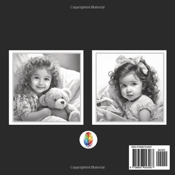 Baby Girl: Grayscale Adult Coloring Book Featuring 50 Cute Baby Girl Portraits WoodArtSupply