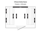 Radiant Saunas BSA2418 4-Person Hemlock Infrared Sauna Blue Wave
