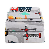 MK Collection Sheet Set Kids Teens Excavator Trucks Yellow Navy Blue Grey Red White Luxury Sheet Set New (Queen) MK Home