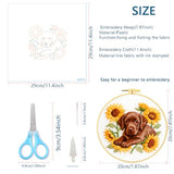 Zhenqing Labrador Embroidery Kit for Beginners, Pre-Printed 29x29cm Circular Cotton Fabric with 20cm Hoop, Cute Dog with Sunflowers Design for Home Decor (C0215)