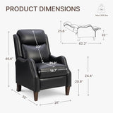 KISLOT Leather Pushback Recliner Faux Armchair with Rivet Decoration Single Sofa Accent Chair for Living Room Bedroom