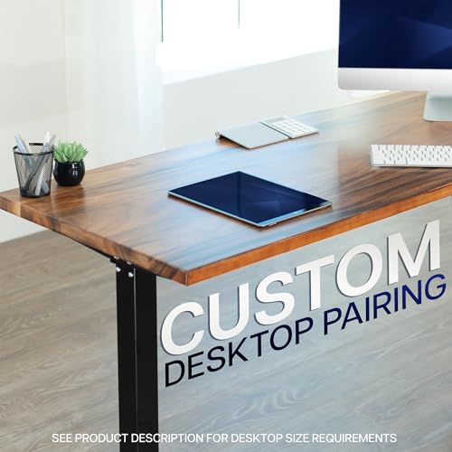 VIVO Medium Electric Single Motor Height Adjustable 3-Leg Corner Desk Standing Frame, Holds up to 225 lbs, Sit Stand L-Shaped Motorized Legs Only, Black, DESK-E355B VIVO