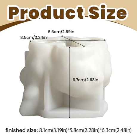 houlishu Cow-Shaped Silicone Molds for 3D Candle Making, Unique Animal Mold, Silicone Food Grade Moulds for Crafts Cake Jelly Gummy Wax Soap Ice Mould for Home Decor houlishu