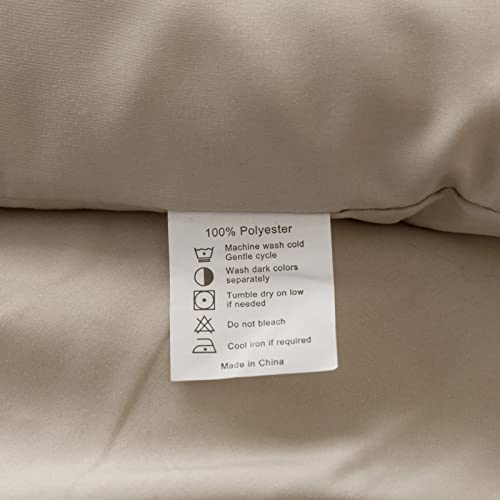 ROSGONIA Queen Comforter Set Oatmeal, 3pcs(1 Boho Oatmeal Comforter & 2 Pillowcases) All Season Soft Bedding Lightweight Bedspread Blanket Quilt ROSGONIA
