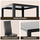 Gizoon 3 Piece Glass Dining Table Set, Kitchen and Chairs for 2, PU Leather Modern Room Sets for Home, Kitchen, Living Room Gizoon