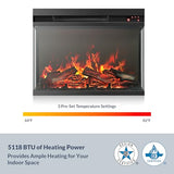 BELLEZE 23" Electric Fireplace with Realistic Crackling Sound, 3-Side Glass Display Fireplace Heater, Adjustable Timer & LED Flame Lights, Freestanding Indoor Fireplace for Bedroom, Living Room BELLEZE