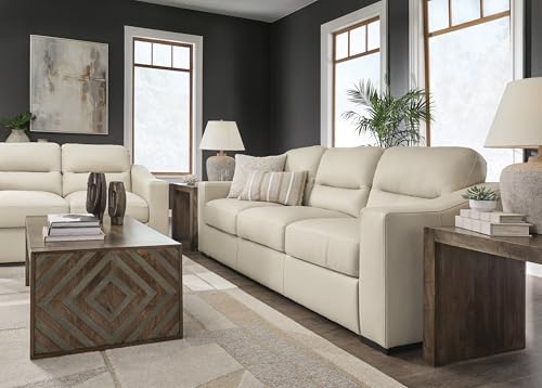 Signature Design by Ashley Treasure Trove Contemporary Leather Match Sofa, Beige Signature Design by Ashley